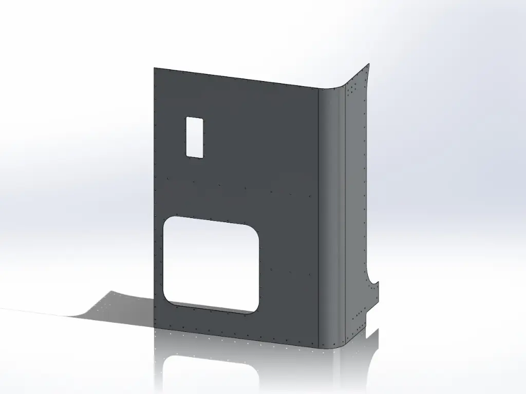 [SLI000117] Peterbilt New Style 389 Sleeper Panels - Front Corner Passengers Side, 48" (58"), Ultra Cab (Door and Vent)