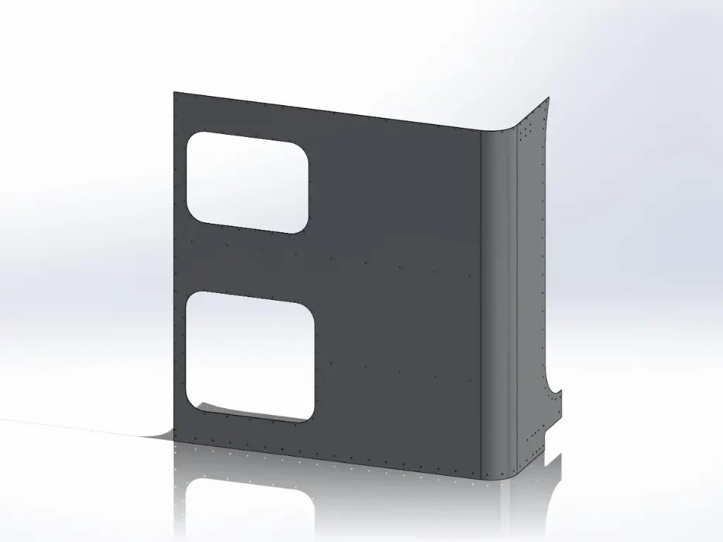 Peterbilt New Style 389 Sleeper Panels - Front Corner Passengers Side, 63" (72"), Ultra Cab